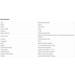 Cbc Blood Test - 3 Part Full Automated Hematology Analyzer
